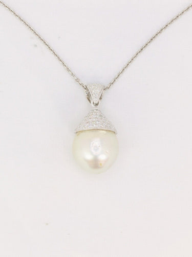 Pendentif Pendentif - Perle de culture et diamants en or blanc 18 carats 58 Facettes 993