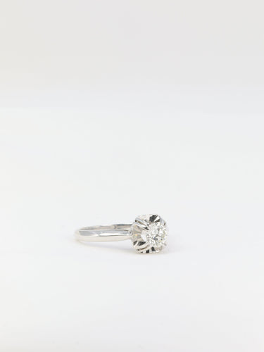 Bague 52.5 Bague solitaire Art déco en or blanc 18 carats et diamant 0,5 ct 58 Facettes 582