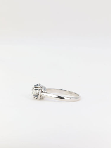Bague 52.5 Bague solitaire Art déco en or blanc 18 carats et diamant 0,5 ct 58 Facettes 582