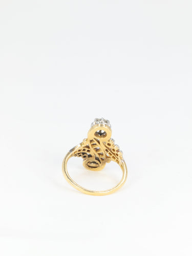 Bague 53 Bague toi et moi Belle Époque en or blanc 18 carats, perle et diamants 58 Facettes 718