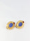 Boucles d'oreilles Clips d’oreilles vintage en or 18K, intaille en verre bleu et cornaline 58 Facettes 523