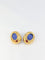 Boucles d'oreilles Clips d’oreilles vintage en or 18K, intaille en verre bleu et cornaline 58 Facettes 523