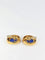 Boucles d'oreilles Clips d’oreilles vintage en or 18K, intaille en verre bleu et cornaline 58 Facettes 523
