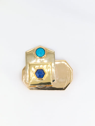 Broche Piero Dorazio Artcurial - Broche en or jaune 18 carats, lapis-lazuli et turquoise 58 Facettes 535