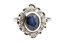Bague 53 Bague Marguerite Or blanc Saphir Diamants 58 Facettes