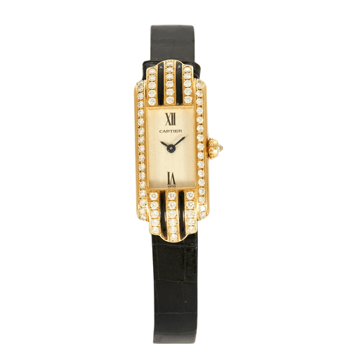 Montre CARTIER - Montre Tank Art Déco or jaune et diamants 58 Facettes