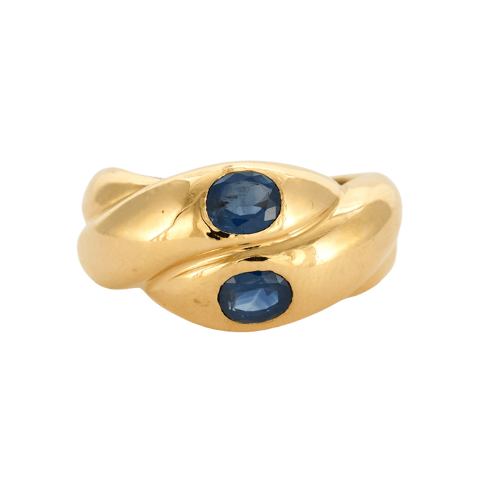 Bague 53 Bague en or jaune et saphir 58 Facettes DV5140-2