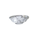 Ring 53 Art Deco diamond ring in white gold and platinum 58 Facettes