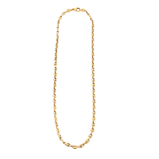 Two-tone coffee bean chain necklace in 18K gold 58 Facettes