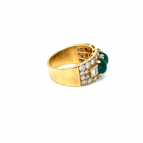 Bague Bulgari Trombino - Bague en or jaune 18k, émeraudes et diamants 58 Facettes
