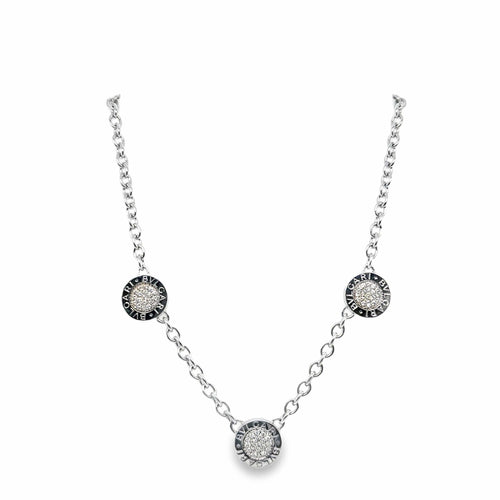 Collier Bulgari Bvlgari Bvlgari - Collier réversible en or blanc avec diamants et onyx 58 Facettes
