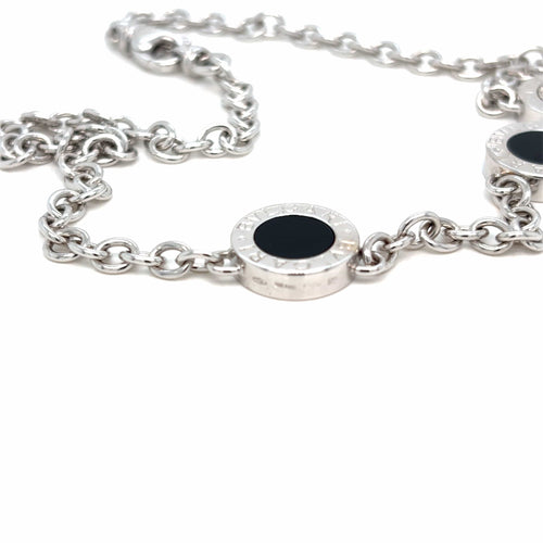 Collier Bulgari Bvlgari Bvlgari - Collier réversible en or blanc avec diamants et onyx 58 Facettes