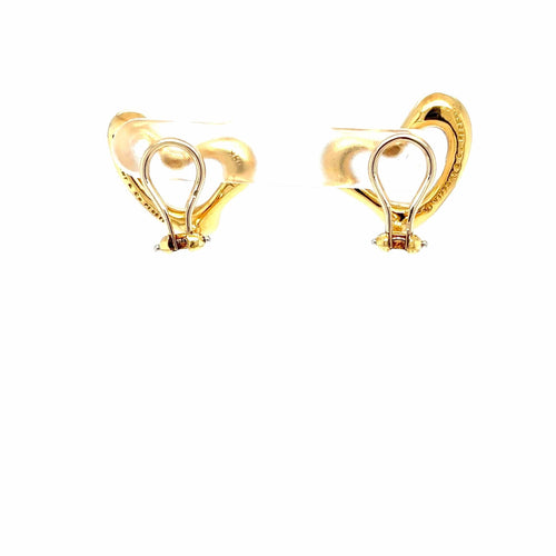 Boucles d'oreilles Tiffany & Co. Elsa Peretti - Boucles d’oreilles puces Open Heart en or jaune 18k 58 Facettes