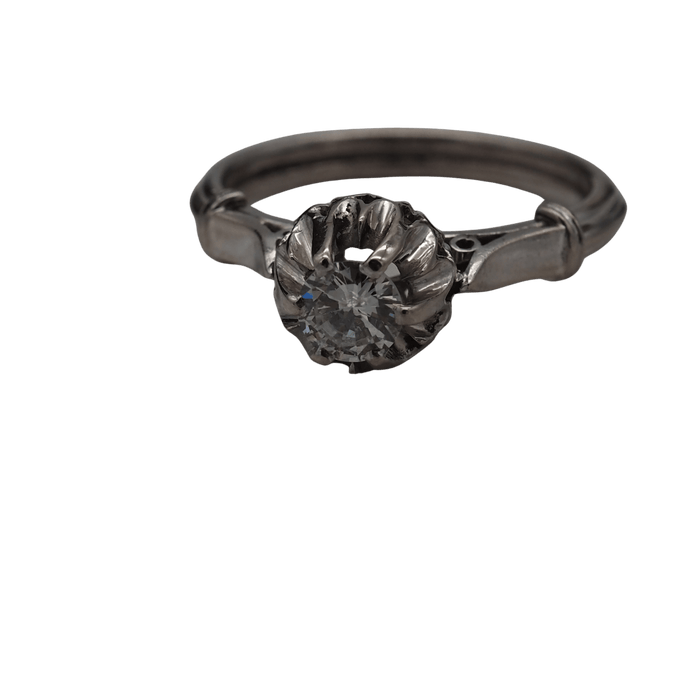 Bague Solitaire ancien, platine diamant 58 Facettes