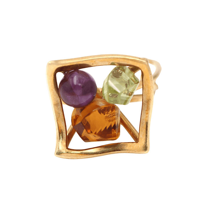 Bague 56.5 Bague Or jaune Améthyste Citrine Péridot 58 Facettes E360392A