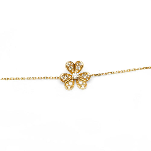 Bracelet Van Cleef & Arpels Frivole - Bracelet Mini pavé en or jaune et diamants 58 Facettes vca-b-yg-frvl-mini