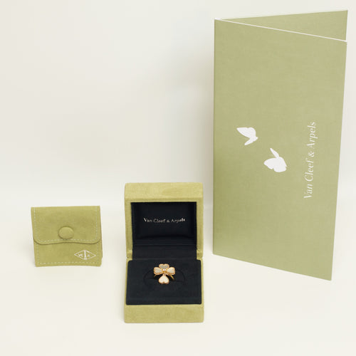 Bague 51 Van Cleef & Arpels Sweet Hearts - Bague en or jaune, diamants et nacre 58 Facettes