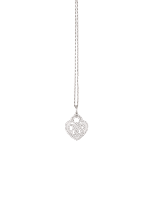 Collier POIRAY - Collier coeur entrelacé or blanc diamants 58 Facettes 1027.1