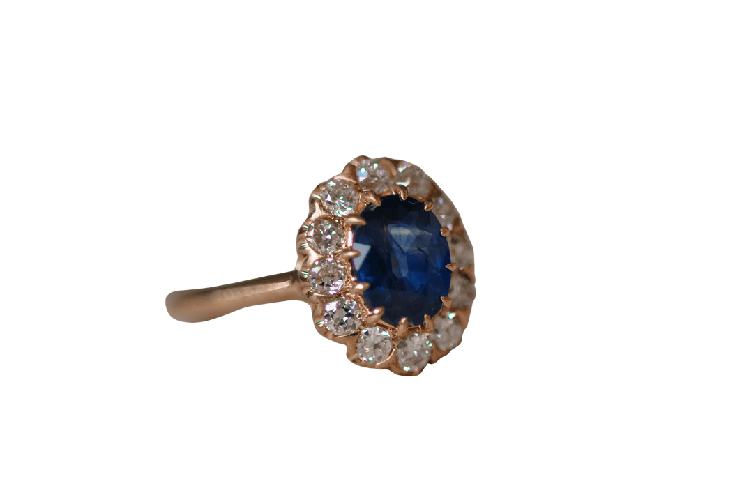 Bague 54 Bague ancienne en saphir bleu 58 Facettes