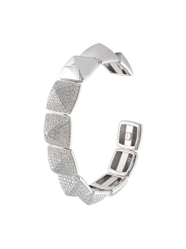 Bracelet Bracelet Pyramide pavé de diamants en or blanc 18 carats 58 Facettes 210016