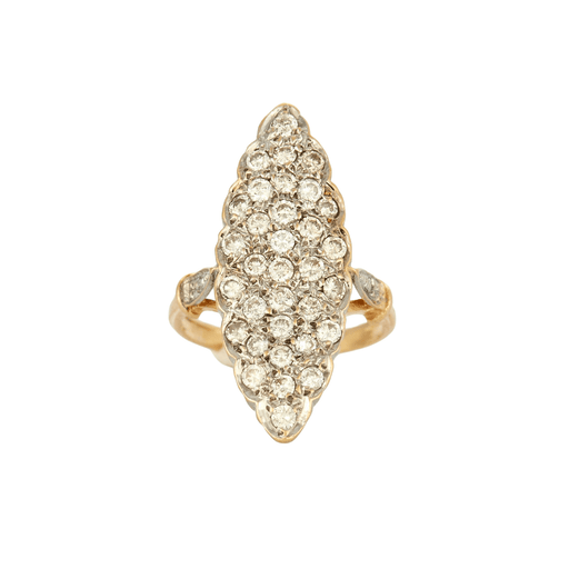 Ring Gold and diamond marquise ring 58 Facettes DV0078-5