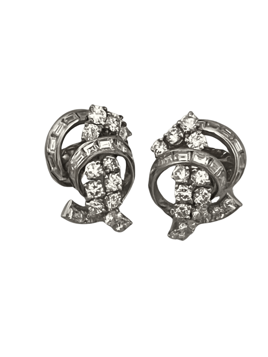 Boucles d'oreilles Boucles d'Oreilles Or Gris Platine Diamants 58 Facettes LOT 6173