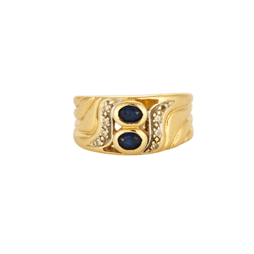 Bague Bague 2 saphirs diamants 58 Facettes LP35
