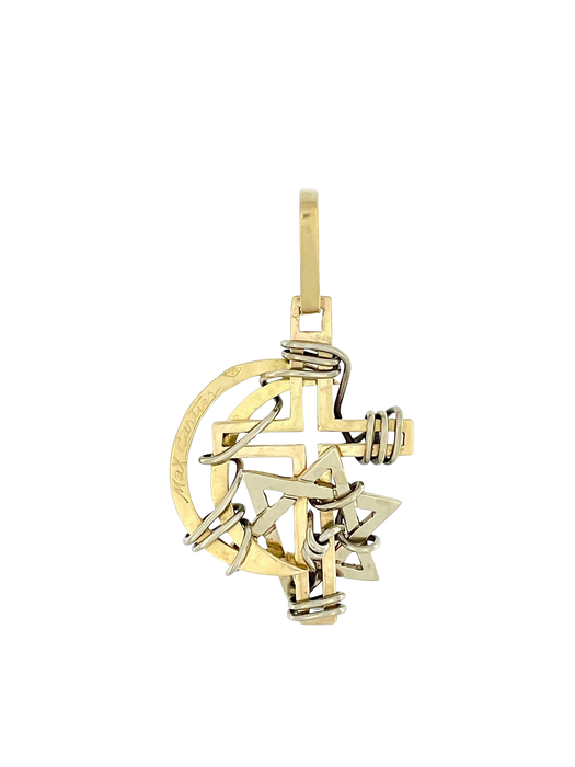 Pendentif 2 ors Max Cartier Les Trois Religions