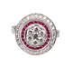 Bague 57 Bague or blanc diamants et rubis 58 Facettes AB308