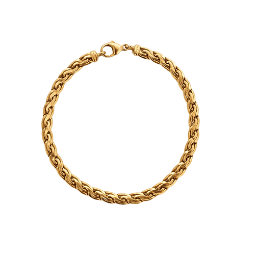 Bracelet Gourmette or jaune maille haricot 58 Facettes LP516