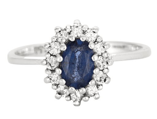 Ring Daisy ring in white gold sapphire and diamonds 58 Facettes DV0631-2