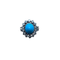 Bague 57 Bague or blanc turquoise diamants 58 Facettes