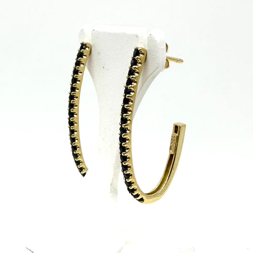 Boucles d'oreilles Boucles d’oreilles demi-créoles en or jaune 750 et saphirs 58 Facettes Z1351384