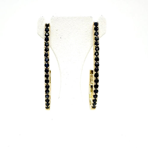 Boucles d'oreilles Boucles d’oreilles demi-créoles en or jaune 750 et saphirs 58 Facettes Z1351384