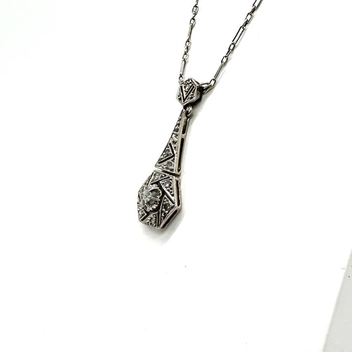 Pendentif Pendentif en platine et or blanc 750 serti de diamants 58 Facettes Z1351631