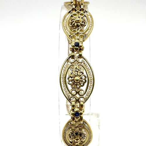 Bracelet Bracelet ancien - Perles fines et saphirs en or jaune 750 58 Facettes Z1351637