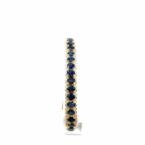 Bracelet Bracelet en or jaune 750 et saphirs ovales 12,60 ct 58 Facettes Z15B51418