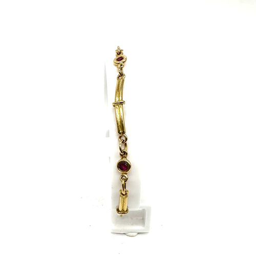 Bracelet Bracelet en or jaune 750 millièmes et rubis 58 Facettes Z15B51461