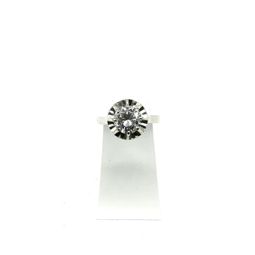 Bague 52 Bague solitaire en or blanc 750 et platine avec diamant 1,19 ct 58 Facettes Z15B51466