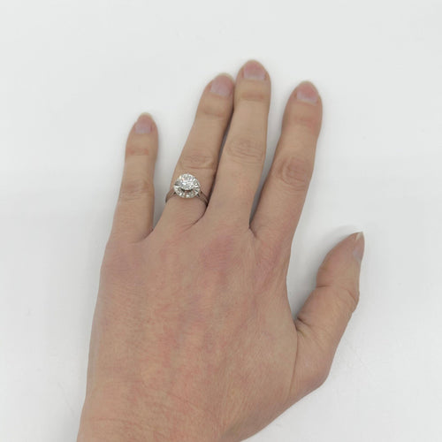 Bague 52 Bague solitaire en or blanc 750 et platine avec diamant 1,19 ct 58 Facettes Z15B51466