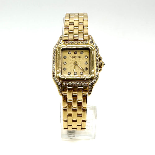 Montre Cartier Panthère - Montre femme en or jaune et diamants 58 Facettes Z1550060