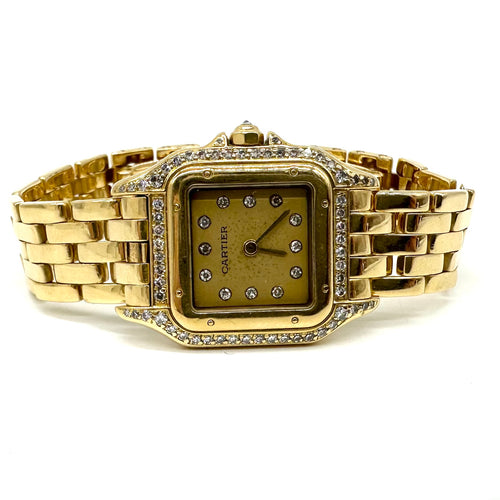 Montre Cartier Panthère - Montre femme en or jaune et diamants 58 Facettes Z1550060