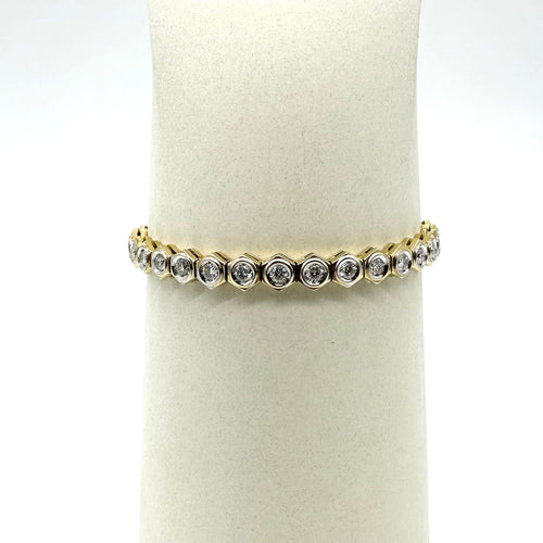 Bracelet Bracelet rivière de diamants en or jaune 18 carats 58 Facettes Z15B51553