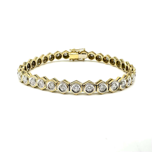Bracelet Bracelet rivière de diamants en or jaune 18 carats 58 Facettes Z15B51553