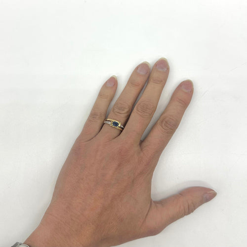 Bague 54.5 Bague en or jaune 750 avec saphir et diamants 58 Facettes Z15B51624