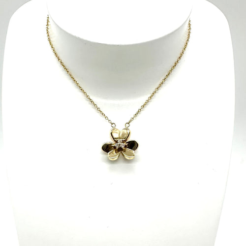 Collier Collier trèfle en or jaune et diamants 58 Facettes Z15B51648