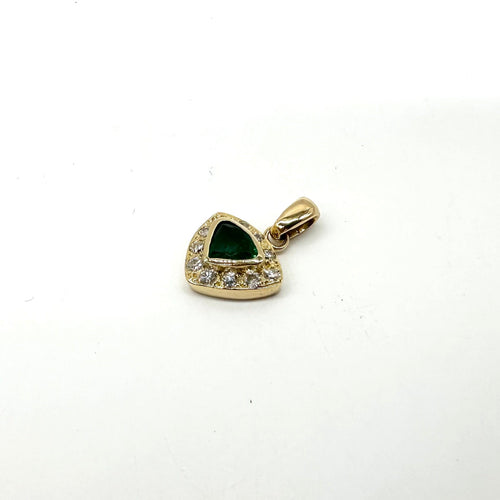 Pendentif Pendentif en or jaune 750, émeraude et diamants 58 Facettes Z15B51665
