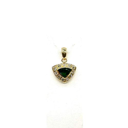 Pendentif Pendentif en or jaune 750, émeraude et diamants 58 Facettes Z15B51665