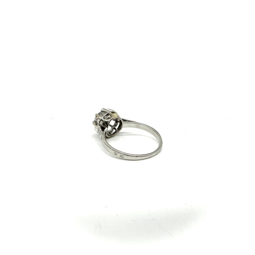 Bague 54 Bague solitaire accompagné en or blanc 18 carats et diamants 58 Facettes Z15B51673