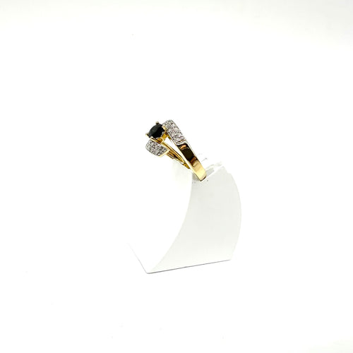 Bague Bague en or bicolore 750/1000 saphir et diamants 58 Facettes Z15B51697